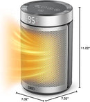 Dreo Space Heater, Portable Electric Heaters for Indoor Use with Thermostat, 1-12H Timer, Eco and Fan Mode, 1500W PTC Ceramic Safety Heat for Office Bedroom Home, With Remote, Silver by CozyNest Decor