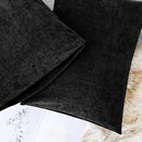 CaliTime Throw Pillow Covers Decorative 20 X 26 Inches Pack of 2 Cozy Chenille Standard Pillow Shams Cases for Couch Sofa Bed Living Room Home Black by CozyNest Decor