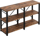 IRONCK Rustic Entryway Console Table, Long Hallway Table 47 in 3-Tier, TV Stand Entertainment Center Media Stand for Living Room, Industrial Style, Vintage Brown by CozyNest Decor