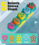 Baby Bath Toys Mold-Free Silicone Bath Toys, Sensory Shape Sorting & Stacking Set Includes 20 Floating Pieces, Early Learning Bathtub Toys for Toddlers by TinyTreasures Baby Boutique