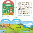 Reusable Sticker Books for Toddlers 1-3, Stickers for Toddlers 2-4 Years, Animal Stickers for Kids, Airplane Travel Essentials for Kids by TinyTreasures Baby Boutique