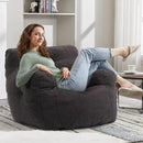 Recaceik Bean Bag Chairs, Tufted Soft Stuffed Bean Bag Chair with Filler, Fluffy Lazy Sofa, Imperial Lounger Giant Bean Bag Chair for Bedroom, Living Room, Dark Black by CozyNest Decor