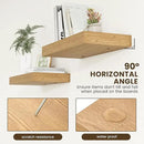 Deep Floating Shelves, 12 Inch Deep Rustic Floating Shelves Set of 2, 24 Inch Large Oak Wood Wall Mounted Shelves for Books Living Room Laundry Room Bedroom Kitchen Home Office - Oak by CozyNest Decor