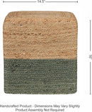 REDEARTH · Cube Pouf Foot Stool Ottoman - Jute Braided Pouffe Poof Accent Sitting Footrest for The Living Room, Bedroom, Nursery, Patio, Lounge & Other Rooms (14.5”x14.5”x16”; Natural Olive) by CozyNest Decor