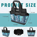 WORKPRO Garden Tool Bag, 9 Pockets Gardening Bag, Heavy Duty Oxford Garden Tote Caddy (Tools NOT Included), 12" x 12" x 6" (Floral Blue) by GreenHaven Gardens