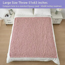 Bigacogo Chunky Knit Throw Blanket for Couch, 51x63 inches, 100% Hand Knitted with Thick Jumbo Chenille Yarn, Cozy Soft Large Rope Knot Cable Crochet Blankets for Sofa Bed Living Room, Dusty Pink by CozyNest Decor