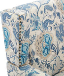 UIXE High Back Floral Accent Chair, Fabric Upholstered Armchair for Living Room, Retro Printed Wingback Arm Chair Nailhead Trim Single Sofa Bedroom Reading Seat - Boho Blue by CozyNest Decor