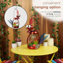 Alpine Corporation LYT286SLR-HH Solar-Powered Metal Rooster w/Garden Enclosed LED Light Decor, Solar Patio Decor, 16''H, Red by GreenHaven Gardens