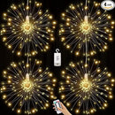 4 Pack Firework Lights - 120 LED Copper Wire String Lights with 8 Modes, Dimmable, Remote Controlled, Waterproof for Party, Home, Christmas, Garden, Outdoor Decoration
