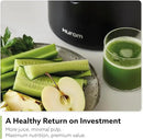 Hurom H320 Cold Press Juicer Machine, Easy to Clean Masticating Slow Juicer, Coarse Strainers, Self-Feeding, Hands Free, Family Size, Quiet Motor, Easy Assembly (Black) by CozyNest Decor