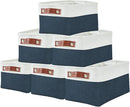 DECOMOMO Small Storage Basket, Closet Storage Bins, Baskets for Organizing Shelves (Navy Blue & White, Small - 6 Pack) by CozyNest Decor