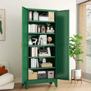 Green Metal Storage Cabinet,75" Steel Cabinets for Home Office, Kitchen Pantry Storage Cabinet with Doors and 5 Adjustable Shelves, Tool Cabinets, for Office, Home, Garage, School by CozyNest Decor