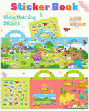 Benresive Reusable Sticker Book for Toddlers 2-4 Years, Fun Travel Stickers for Kids, Waterproof Sticker Books for Toddlers 1-3, Crafts Activities for Todddlers 1-3 2-4 3-5 - Dinosaurs by TinyTreasures Baby Boutique