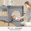 2-in-1 Baby Playard, Pack and Play Bassinet, Easy Folding Portable Crib with Music Mobile for Newborn to Toddlers (Grey) by TinyTreasures Baby Boutique