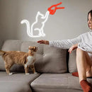 LISIGNVE Cat Handshake Neon Sign Human Beings and Animals Neon Light for Wall USB Light Up Sign Cat Led Sign for Pet Shop Bedroom School Museum Zoo (16.5”*12.6”) by CozyNest Decor