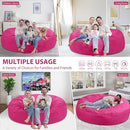 7FT Bean Bag Chair, Large Bean Bag Chairs with Memory Foam Filled, Fluffy Beanbag Sofa with Dutch Velvet Cover, Round BeanBag Chairs for Living Room, Playroom - Pink by TinyTreasures Baby Boutique