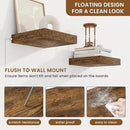 fuqing Floating Shelves for Wall, Bathroom Shelf Wall Mounted for Storage, Shelves with Invisible Bracket for Bedroom, Kitchen, Living Room, Farmhouse Small Book Shelf, 6.5 Inch Set of 3, Rustic Brown by CozyNest Decor