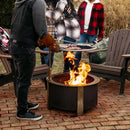 Breeo Smokeless Fire Pit Grilling Bundle (X Series 24 Corten Steel, Outpost Grill, Ash Shovel, & Lid) | 27.5 inch Smokeless Firepit for Outside | Ideal for Families by GreenHaven Gardens