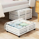 Under Bed Storage with Wheels-Large Bamboo Underbed storage Containers with Large Dust Bag Stackable Under the Bed Shoe Storage Bins for Clothes Books Bedding (2 Packs White, 23.62"L×16.54"W× 6.51"H) by CozyNest Decor