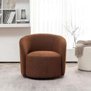 KINWELL 34" W Mid Century Modern Swivel Barrel Chair, Round Upholstered Boucle Swivel Accent Chairs, No Assembly Sofa Chair for Living Room Bedroom Reading Apartment Lounge Nursery by CozyNest Decor