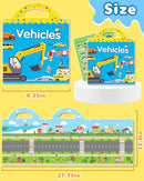 Benresive Reusable Sticker Book for Toddlers 2-4 Years, Fun Travel Stickers for Kids, Waterproof Sticker Books for Toddlers 1-3, Crafts Activities for Todddlers 1-3 2-4 3-5 - Vehicle by TinyTreasures Baby Boutique