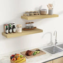 Fun Memories 32 x 10 Floating Shelves Wall-Mounted - Rustic Wood Shelf - 10 Inch Deep Floating Shelves for Wall - Large Storage Shelf for Bathroom - Kitchen & Bedroom - Oak - Set of 2 by CozyNest Decor