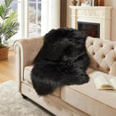 AMTOVO Faux Fur Rug, Black Area Rug, Fluffy Sheepskin Rug, Fuzzy Ultra Soft 2 x 4 ft Shag Rugs for Bedroom Sofa Throw Cushion Room Decor, Sheepskin by CozyNest Decor