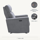 Nurture& The Glider – Premium Power Recliner Nursery Chair with Stationary Headrest | Designed for Comfort and Simplicity | Built-in USB Charger by TinyTreasures Baby Boutique