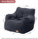 Bean Bag Chair with Filler, Bean Bag Sofa with Tufted Soft Stuffed Filling, Fluffy and Lazy Sofa, Comfy Cozy BeanBag Chairs with Memory Foam for Dorm, Apartment, Living Room (Blue) by CozyNest Decor