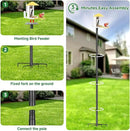 Smart Bird Feeder Pole-Heavy Duty Adjustable 3-6.6ft Universal Birdhouse Stand Mount for Backyard&Outdoor Bird Houses/Cameras (80'Pole) by GreenHaven Gardens