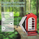 Bird Feeder Squirrel Proof Metal Hanging for Outdoor Wild Bird Seed, 5LBS with Bilateral Weight-Activated Perches, Heavy Duty Bird Feeders for Outside Wild Bird - Red by GreenHaven Gardens