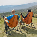 TIMBER RIDGE Hammock Camping Chair with Adjustable Backrest, Heavy Duty Folding Hammock Chair Supports 300lbs, Portable Hammock Chair for Camping, Travelling and Patio, Orange 2 Pack by GreenHaven Gardens