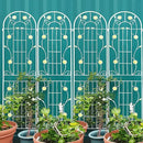 4 Pack Metal Garden Trellis 86.7" H Garden Fence Rustproof Trellis Cream White for Climbing Plants Support Roses Flower Cucumber Outdoor Lawn, White by GreenHaven Gardens
