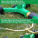 RESTMO 3-Arm Metal Sprinkler with Wheel Base, 360 Degree Automatic Rotary Lawn Sprinkler System for Garden Plant, Flower Bed and Yard Watering and Large Yard Area Watering by GreenHaven Gardens