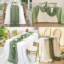 20 Pack Sage Green Cheesecloth Table Runner 10FT Rustic Gauze Fabric Cheese Cloth Table Runner for Wedding Bridal Baby Shower Table Decor 20 x 120 Inch Long Boho Sheer Birthday Party Table Decorations by CozyNest Decor
