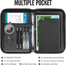 Genuine Leather Passport Wallet for Travel, RFID Blocking Cover with Zipper Closure and 3 Passport Pockets (Black) by TinyTreasures Baby Boutique