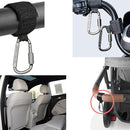 4 Pcs Baby Stroller Hook, Carry 30 lbs per Stroller Carabiner Clip, Adjustable Baby Stroller & Car Seat Hook for Hanging Diaper Bag, Wheelchair,Golf cart, Shopping and Pet Cart by TinyTreasures Baby Boutique