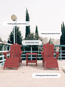 KINGYES Folding Adirondack Ottomans Set of 2 for Adirondack Chair, Red by CozyNest Decor