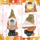 Topadorn Fall Garden Gnome Statue Light, Autumn Harvest Gnome Figurine with Pine Cone on Hand for Fall Harvest Party Thanks, Autumn Thanksgving Gifts for Famliy by CozyNest Decor
