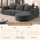 Modular Sectional Sofa with L-Shape Chaise,Cloud Sectional Modern Sleeper Couch with Deep Seat,Sponge Compression Sofas No Assembly Required(Dark Gray-Corduroy Fabric) 1PCS by CozyNest Decor