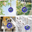 VCUTEKA Hanging Garden Gazing Ball, Hand-Blown Glass Witch Ball for Outdoor Garden Décor, 6" Blue Swirl by CozyNest Decor