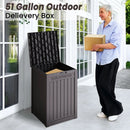 55 Gallon Coffee Resin Deck Box - Lockable, Rust-Resistant Outdoor Storage for Gardens & Patios - Waterproof Bench-Style Box with Handles by GreenHaven Gardens