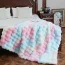 UKELER Colorful Faux Fur Throw Blanket Twin Size, Large Super Soft Fluffy Bed Blankets Throws for Bedroom, Living Room, Couch, Sofa, Office, Camping Plush Furry Blanket 60''x80'' by CozyNest Decor