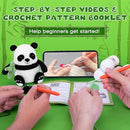 Crochetta Crochet Kit for Beginners, Crochet Kit w Step-by-Step Video Tutorials, Crochet Starter Kit Learn to Crochet Kits for Adults Kids Beginners, Crochet Kit Panda (40%+ Yarn Content) by TinyTreasures Baby Boutique