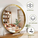 36 Inch Round Bathroom Mirror - Wall Mounted Circle Mirror with Metal Frame, Modern Mirror Suitable for Bathroom, Vanity, Entryway, Living Room, Wall Decor,Gold by CozyNest Decor