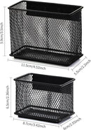 Black Magnetic Basket, Magnetic Organizer Holder Refrigerator Basket, Magnetic Baskets Heavy Duty, Magnetic Holder for Refrigerator Locker Whiteboard Office,Medium x1&Small x2 Set of 3 by CozyNest Decor