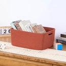 Large Storage Baskets for Organizing, Closet Shelf Baskets for Clothes Blanket Towels, Baby Nursery, Toy Bins Box, Woven Rope Baskets, 17 x 13 x 7.5”, 4 Packs Oxide Red by CozyNest Decor