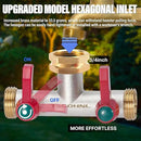Hose Splitter, 180 Degree T Type Water Hose Splitter, Faucet Splitter 2 way 3/4" GHT Thickened Hexagonal Water Inlet with 2 More Extension Handles by GreenHaven Gardens