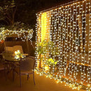 JMEXSUSS 300 LED Remote Control Curtain Lights, Plug in Fairy Curtain Lights Outdoor, Window Wall Hanging String Lights for Bedroom Backdrop Wedding Party Indoor Christmas Patio Dorm Decor, Warm White by CozyNest Decor