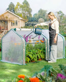 Quictent Portable Mini Cloche Greenhouse w/ Elevated Bottom, Roll-up Zippered Window Waterproof UV-Resistant Hot House for Indoor Outdoor Gaden, 71" x 36" x 36", White by GreenHaven Gardens